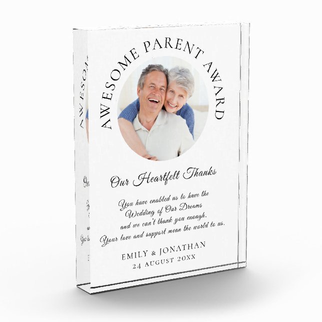 Bloque Para Fotos Padres Increíbles Gracias de los recién casados en (Izquierda)