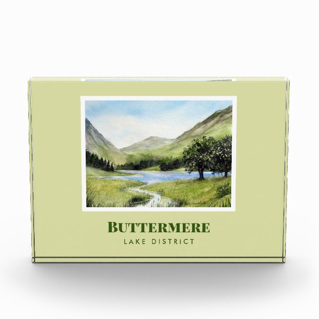 Bloque Para Fotos Paintaje paisajístico acuarela de la Buttermere de (Anverso)