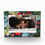 Bloque Para Fotos Paintero | Armada horizontal | Día festivo<br><div class="desc">Muestra tu foto al estilo con este colorido y moderno bloque fotográfico,  con bayas pintadas y hojas sobre un fondo azul marino.</div>