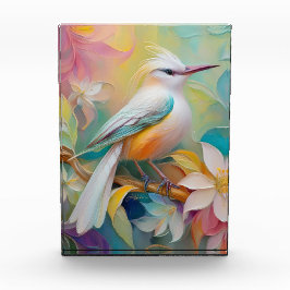 Bloque Para Fotos Pájaro de Fantasía Rumped Dorado