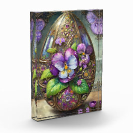 Bloque Para Fotos Pájaros en flor violan el huevo de Pascua