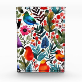 Bloque Para Fotos Pájaros florales y coloridos