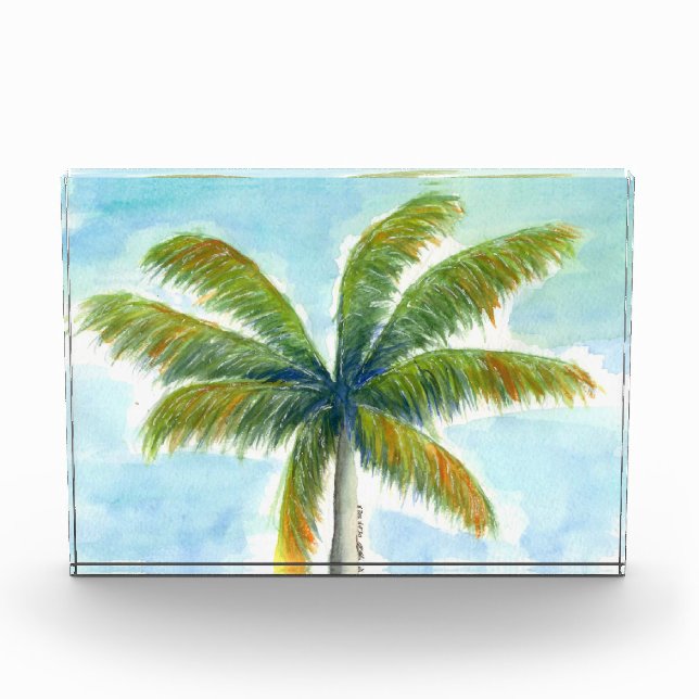 Bloque Para Fotos palmera tropical Beach en un día soleado (Anverso)