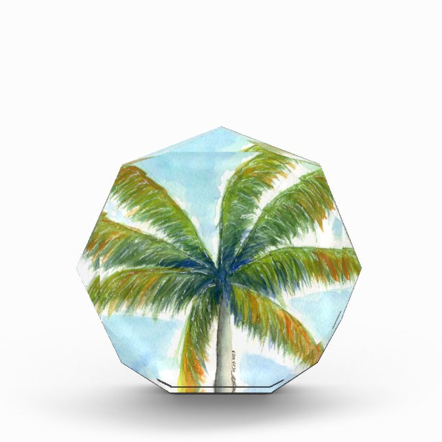 Bloque Para Fotos palmera tropical Beach en un día soleado (Anverso)