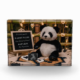 Bloque Para Fotos Panda Plushie Adorable Invitación de Embarazo
