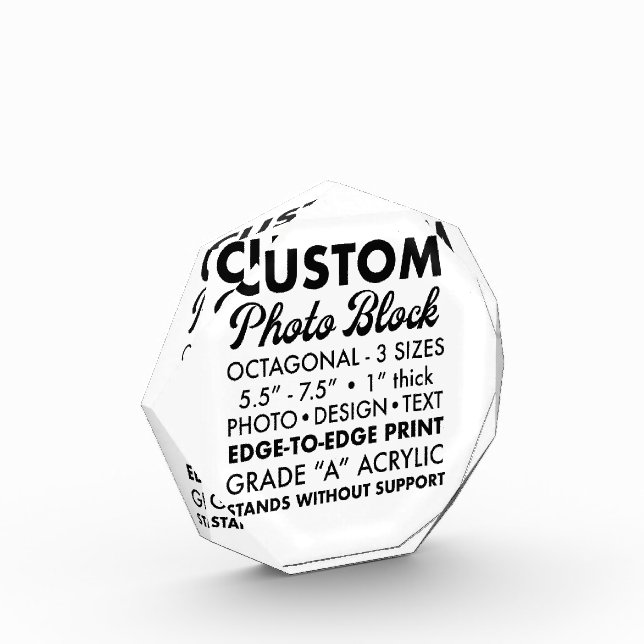 Bloque Para Fotos Papel fotográfico octagonal pequeño personalizado (Izquierda)
