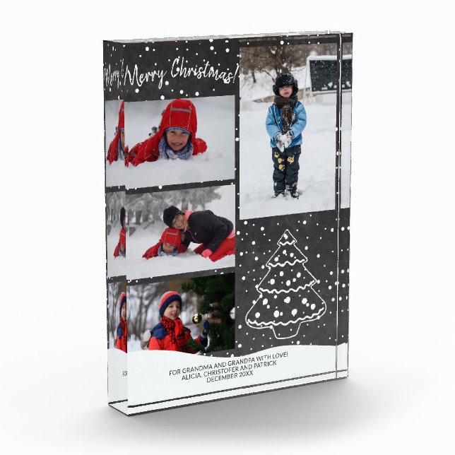 Bloque Para Fotos Para la abuela | Árbol de Navidad de Nieve Rusa (Izquierda)