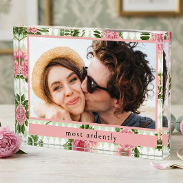 Bloque Para Fotos Pareja elegante cita de amor floral personalizada