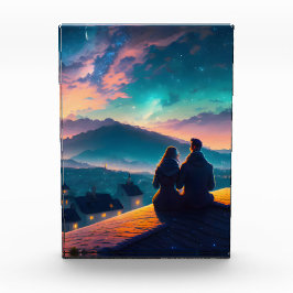 Bloque Para Fotos Pareja Sentada En El Techo