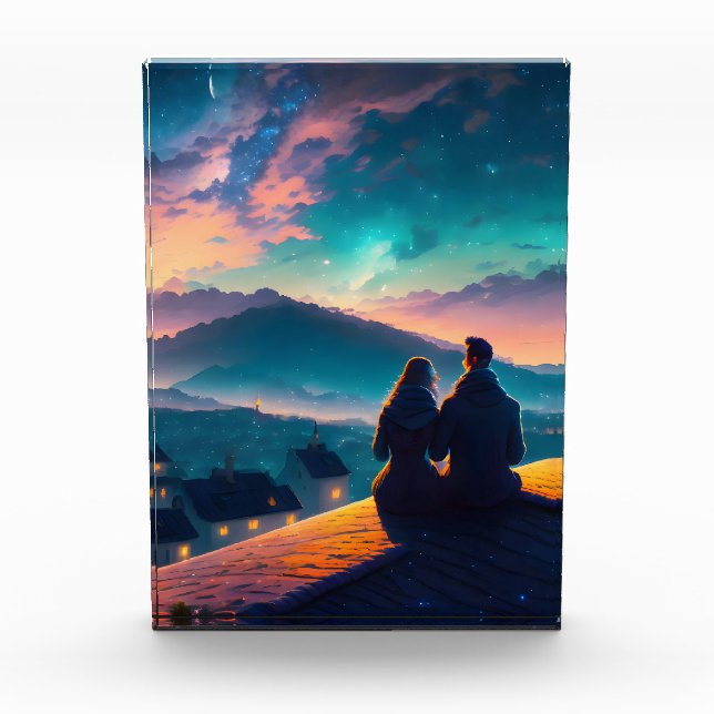 Bloque Para Fotos Pareja Sentada En El Techo (Anverso)