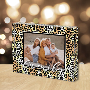 Bloque Para Fotos Patrón animal leopardo superpuesto de script de l