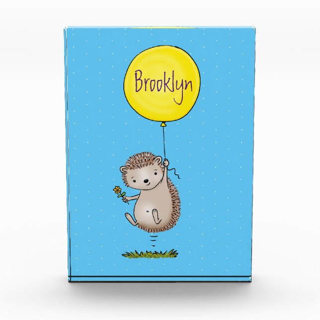 Bloque Para Fotos Patrón de hedgehog y personalizado de globos (Anverso)