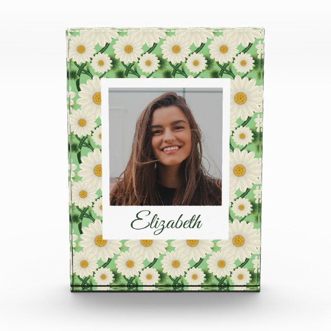 Bloque Para Fotos Patrón de mareo floral personalizado (Anverso)