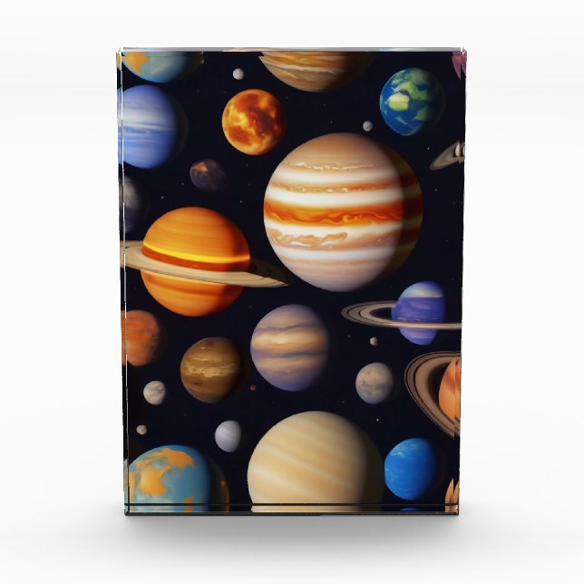 Bloque Para Fotos Patrón de planetas (Anverso)