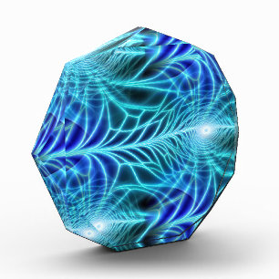 Bloque Para Fotos Patrón de repetición de fractal luminoso azul eléc