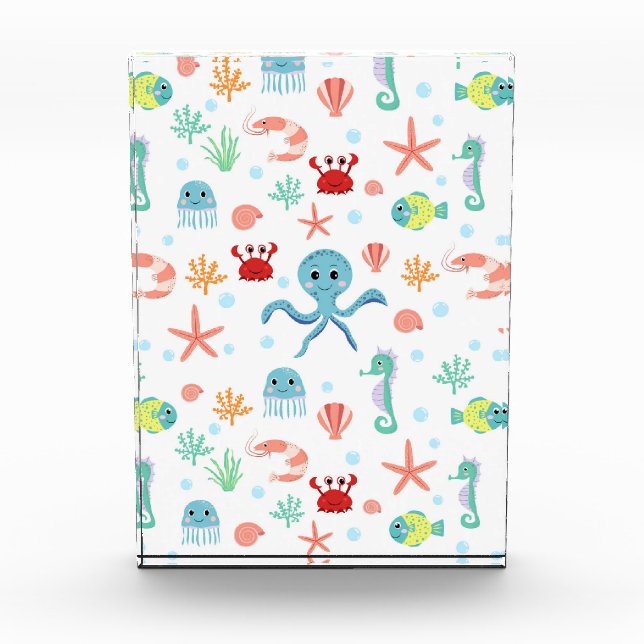 Bloque Para Fotos Patrón del mundo marino (Anverso)