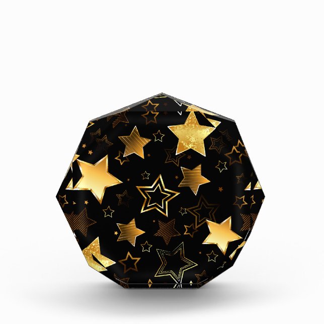 Bloque Para Fotos Patrón sin foco con las estrellas doradas (Anverso)
