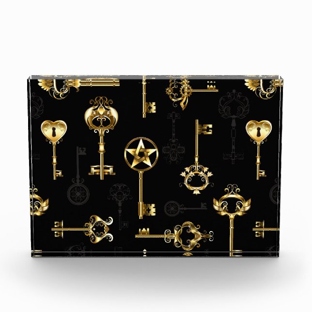 Bloque Para Fotos Patrón sin inconvenientes con las teclas de oro (Anverso)