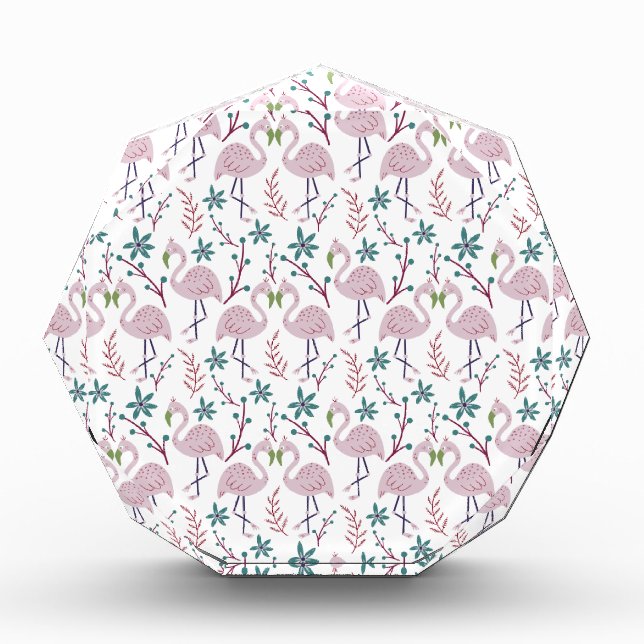 Bloque Para Fotos Patrón transparente de flamingo rosa sobre fondo b (Anverso)