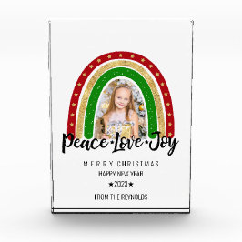 Bloque Para Fotos Peace Love Joy Merry Christmas Rainbow Photo