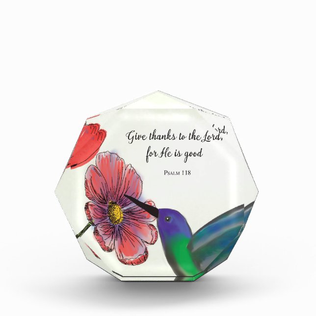 Bloque Para Fotos Pensamiento religioso de tus flores con Hummingbir (Anverso)