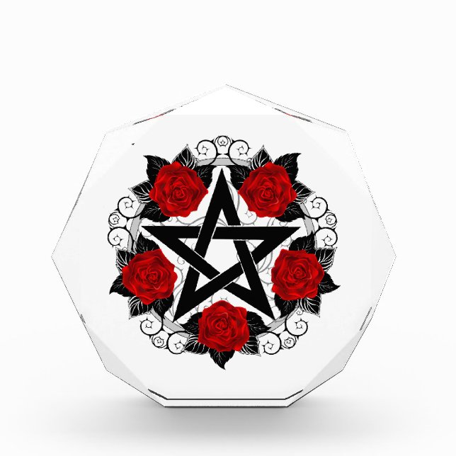 Bloque Para Fotos Pentagram con rosas rojas (Anverso)