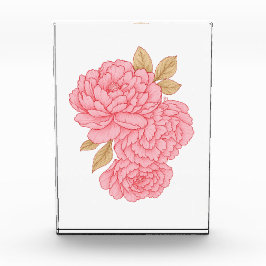Bloque Para Fotos Peonies Elegantes - Ilustracion floral rosa suave