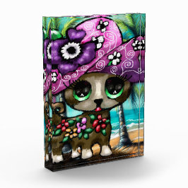 Bloque Para Fotos Perro chihuahua caprichoso en palmeras de vacacion