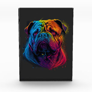 Bloque Para Fotos Perro chino Shar Pei brillante y brillante, Shar-P