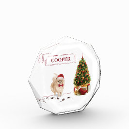 Bloque Para Fotos Perro con árbol de Navidades divertidos de Pomeran