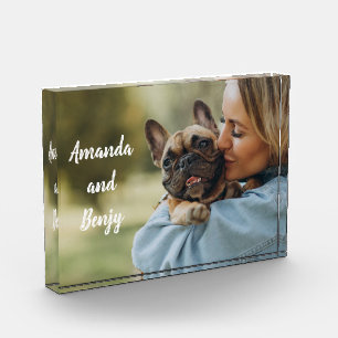 Bloque Para Fotos Perro lindo y propietario personalizado