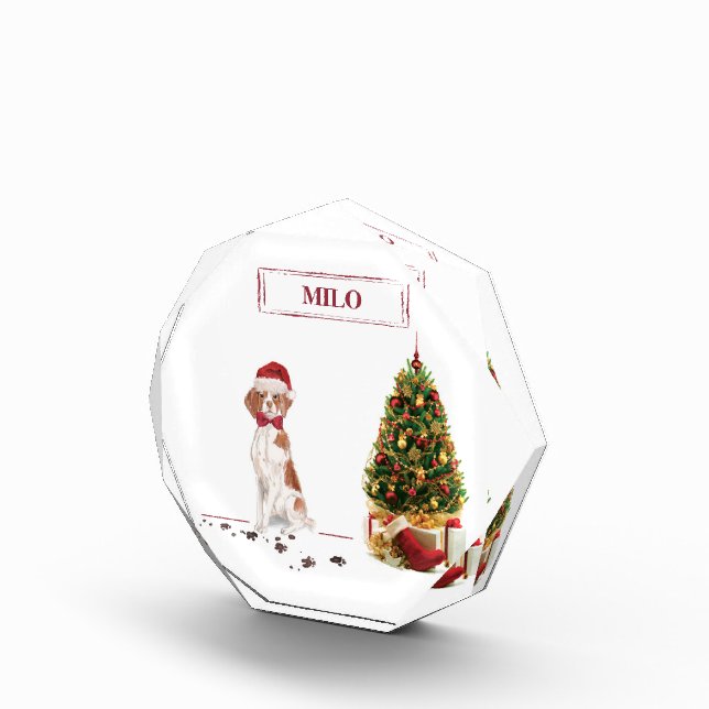 Bloque Para Fotos Perro y árbol de Navidades divertidos de Bretaña (Derecha)