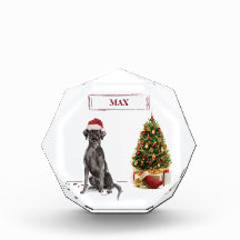 Perro y árbol graciosos de Black Lab Navidades
