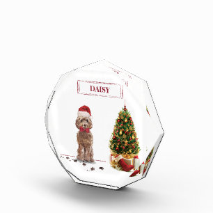 Bloque Para Fotos Perro y árbol Navidades divertidos de Cockapoo mar