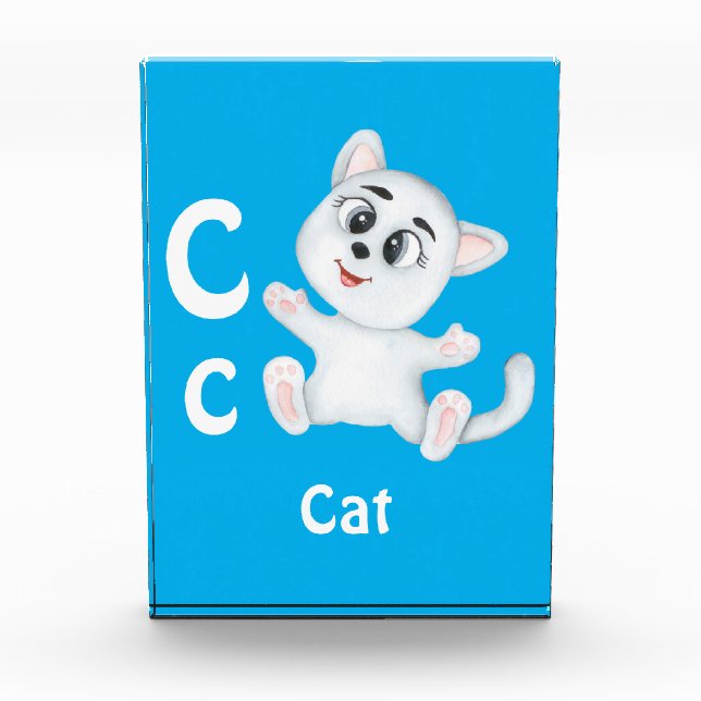 Bloque Para Fotos Personalización de gato ABC: Letra C - Añadir tu n (Anverso)