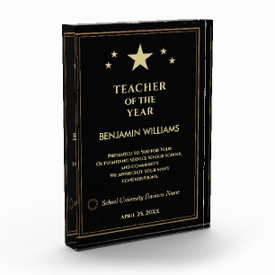 Bloque Para Fotos Personalización del logotipo del profesor del año