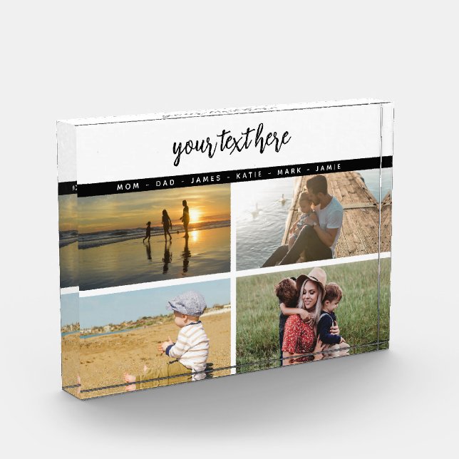 Bloque Para Fotos Personalizado 4 Recuerdos de amor de la familia fo (Izquierda)