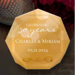 Bloque Para Fotos Personalizado 50° Aniversario de Oro Keepsake Gift
