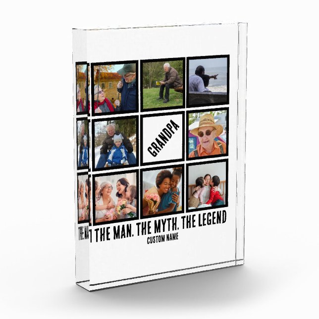 Bloque Para Fotos Personalizado Abuelo la leyenda del mito del hombr (Izquierda)