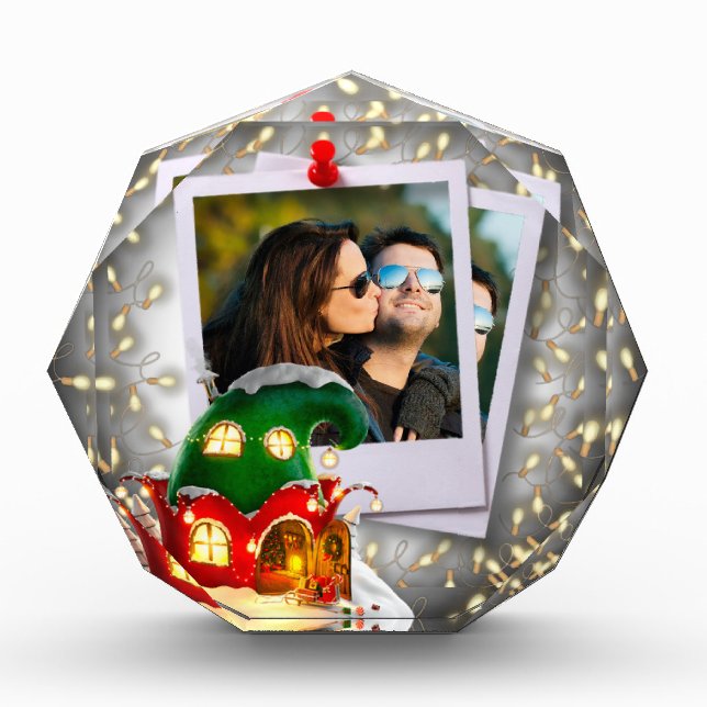 Bloque para fotos personalizado con casa de nieve (Anverso)