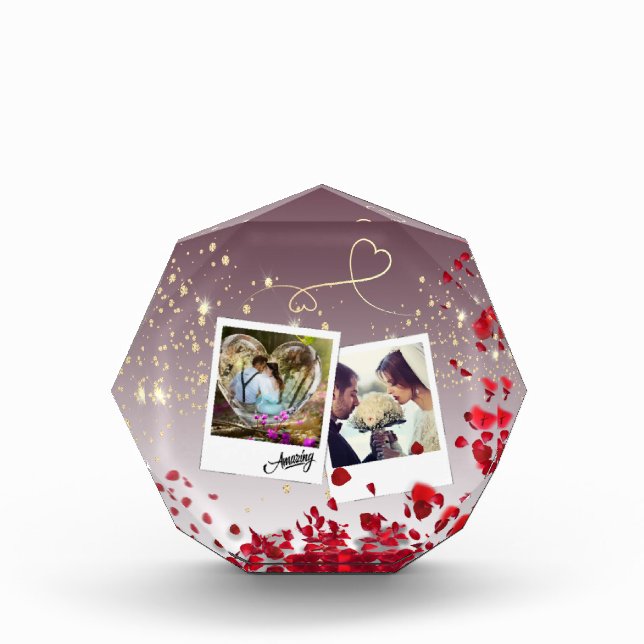 Bloque para fotos personalizado con rosas (Anverso)