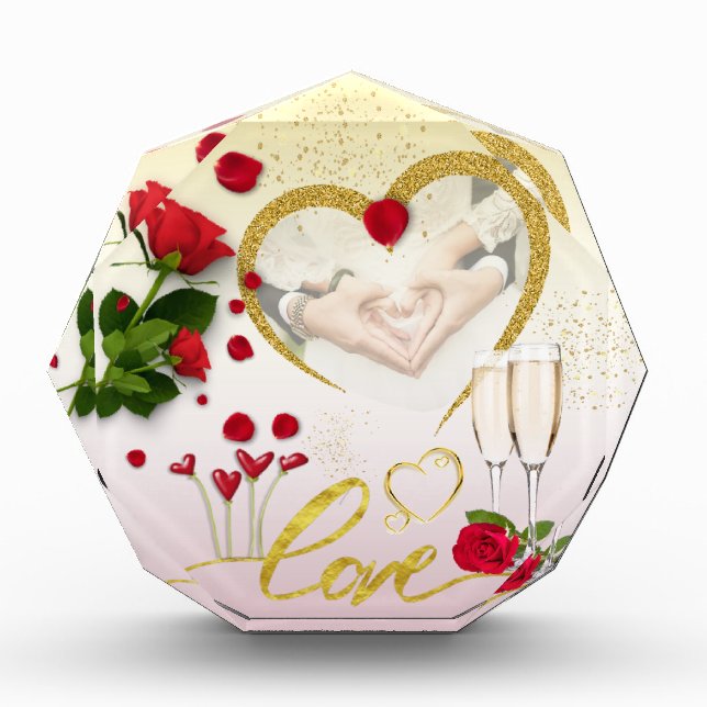 Bloque para fotos personalizado corazón con amor (Anverso)