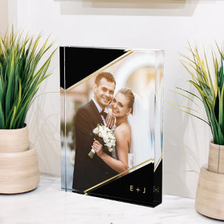 Bloque Para Fotos Personalizado de ángulo minimalista monogramado Fo