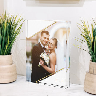 Bloque Para Fotos Personalizado de ángulo minimalista monogramado Fo