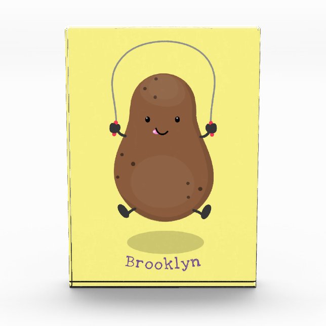 Bloque Para Fotos Personalizado de cuerda de saltar de patata feliz (Anverso)