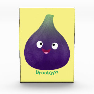 Bloque Para Fotos Personalizado de fruta púrpura feliz