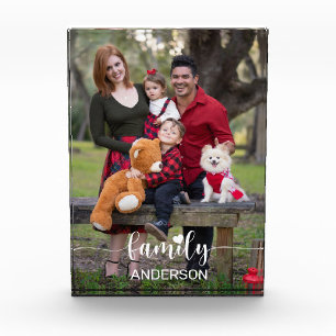 Bloque Para Fotos Personalizado de guiones blancos de la familia de 