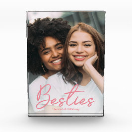 Bloque Para Fotos Personalizado de guiones rosados de Besties