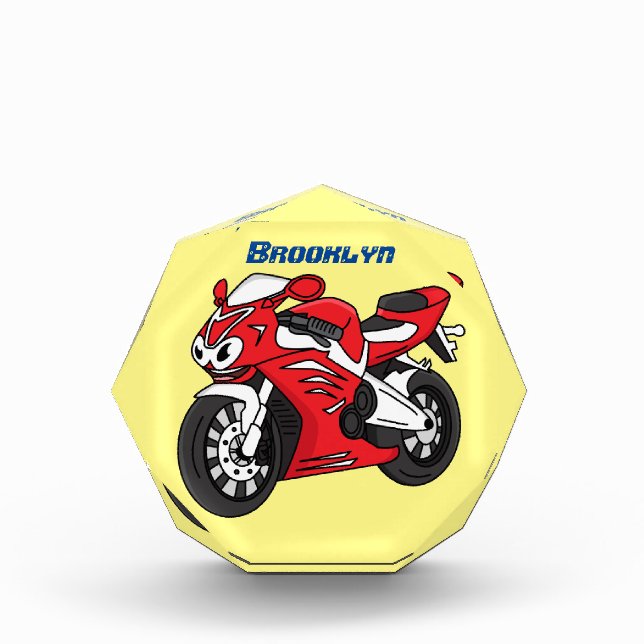 Bloque Para Fotos Personalizado de motocicleta roja (Anverso)