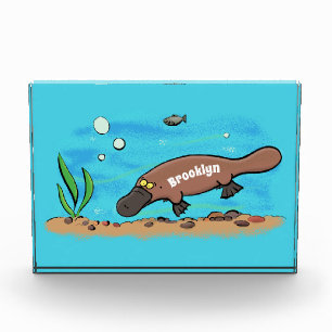 Bloque Para Fotos Personalizado de natación de Platypus Cute